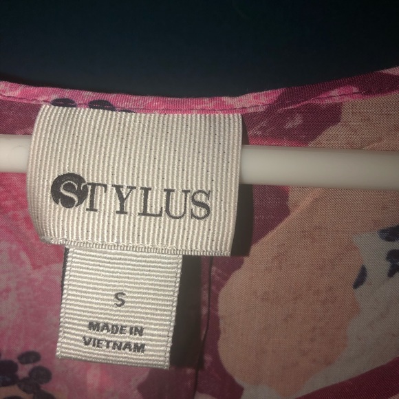 Stylus small multi color cotton blouse 3/4 sleeve - Picture 7 of 8